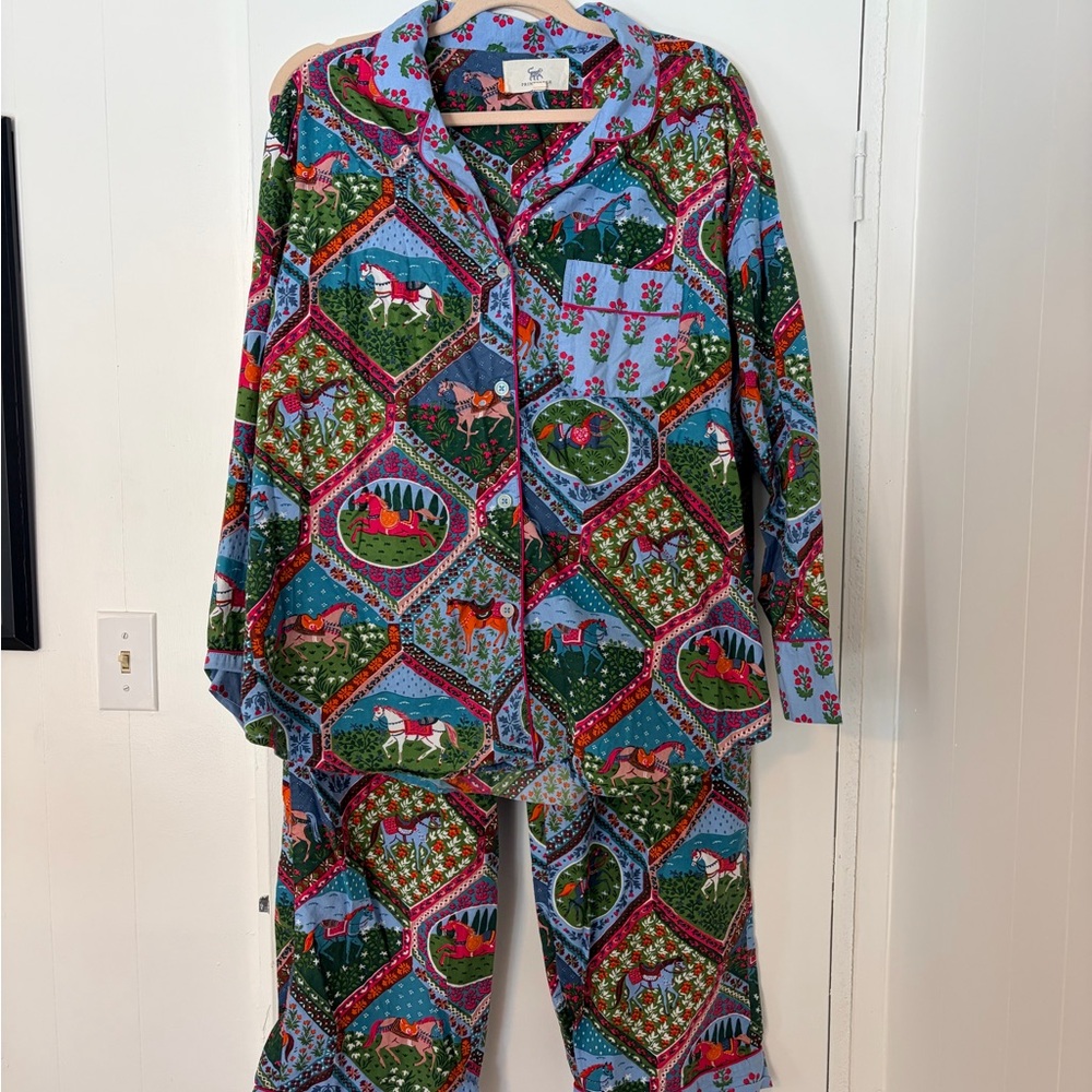 Printfresh Multicolor Horse Pajama Set